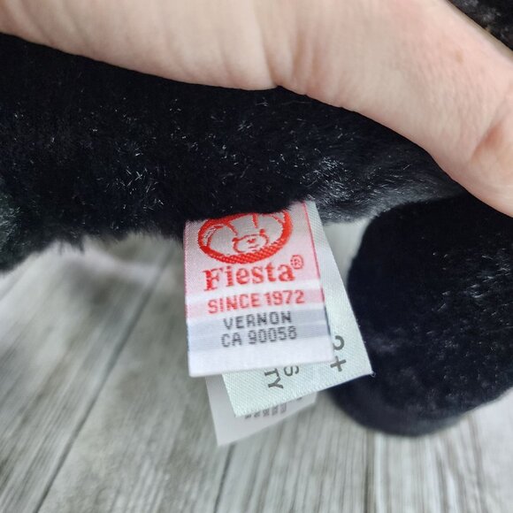 Vintage Fiesta Horse Plush Black Stuffed Animal Soft Toy Vernon 12" x 11" Gift - Picture 6 of 8